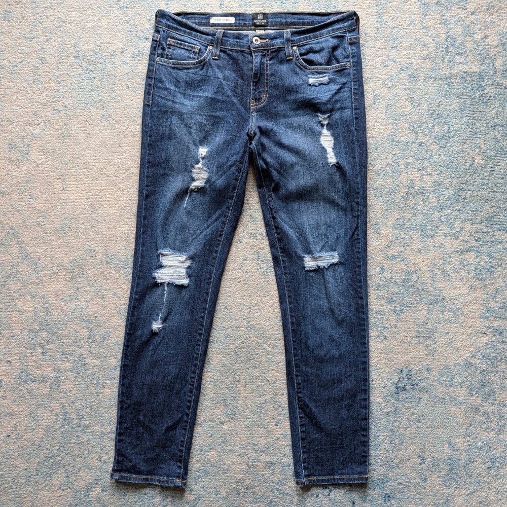 Just Black Denim Distressed Boyfriend Jeans Size 29 Made in USA